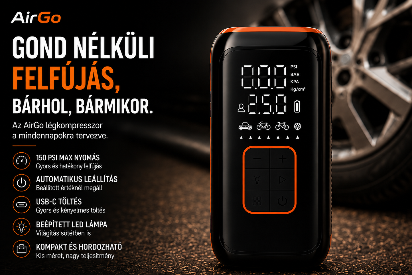 AirGo elektromos légpumpa